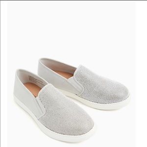 Torrid Gray Embellished slip on shoes ww